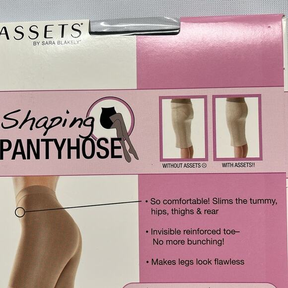 Assets by SPANX Shaping Sheer Pantyhose Black Size 1 Lot of 2 Pair - Picture 6 of 8